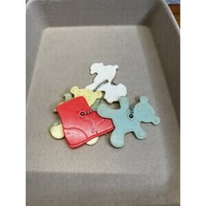 Vintage Nursery Light Switch Pull Charms Plastic Baby Shapes Lot of 6